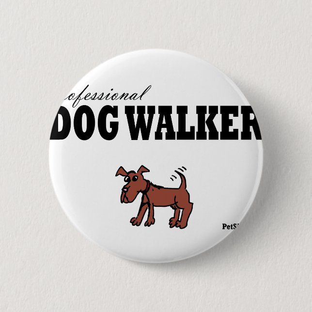 Beruflicher Hundewanderer Button (Vorderseite)