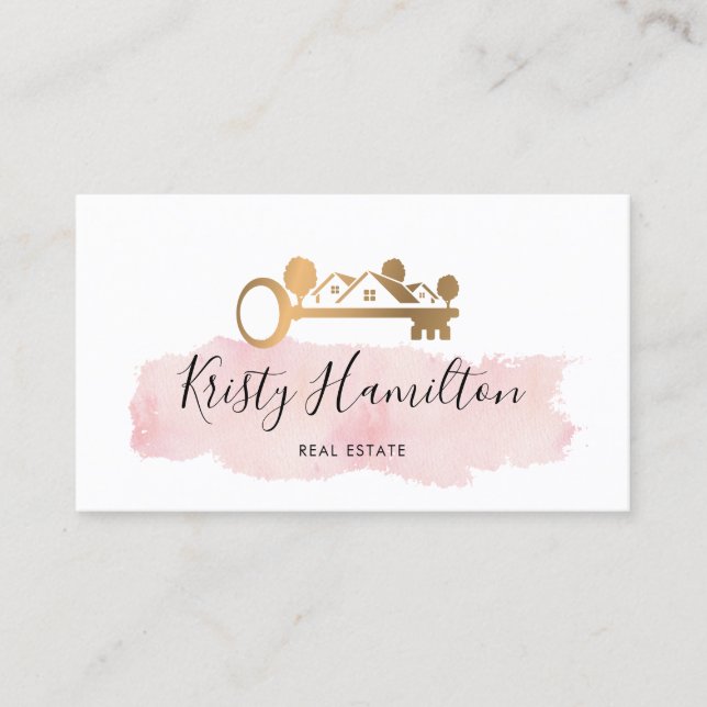 beruflicher Immobilien-Key-Anwesen hinzufügen, bu Visitenkarte (Vorderseite)