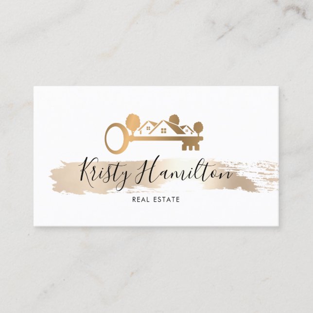 beruflicher Immobilien-Key-Anwesen hinzufügen, bu Visitenkarte (Vorderseite)