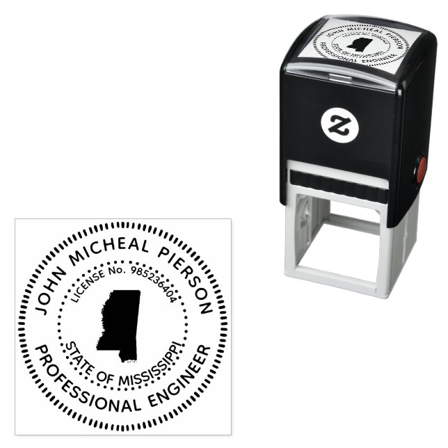 Beruflicher Ingenieur Mississippi Permastempel (Beispiel)