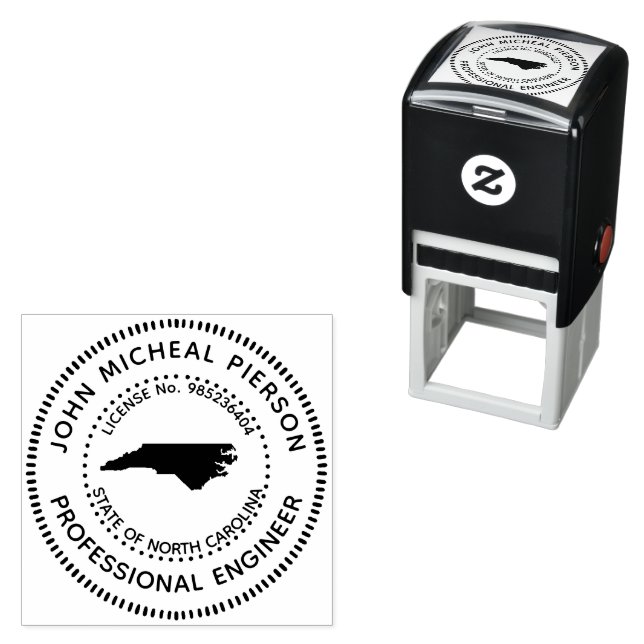 Beruflicher Ingenieur North Carolina Permastempel (Beispiel)