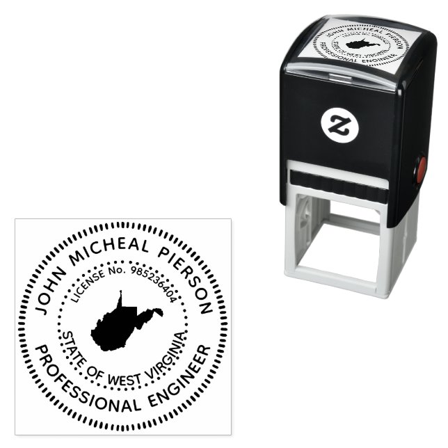 Beruflicher Ingenieur West Virginia Permastempel (Beispiel)