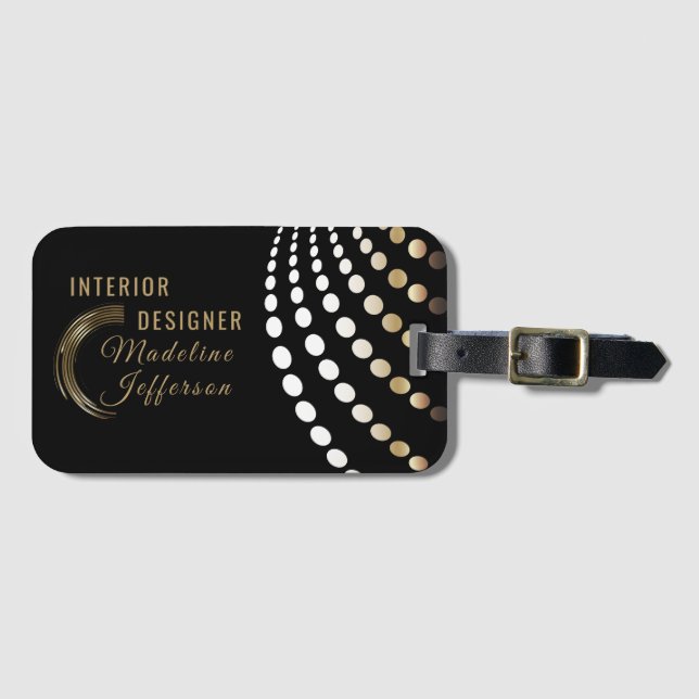 Beruflicher Innenarchitekt - Gold und Schwarzes Gepäckanhänger (Vorderseite (Horizontal))