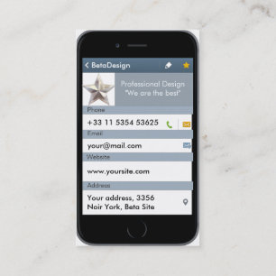 Beruflicher iPhone 6 Kontakt-Seite Entwurf Visitenkarte