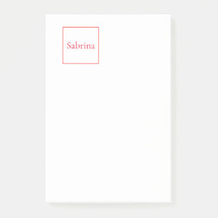Beruflicher klassischer Name, rot Post-it Klebezettel