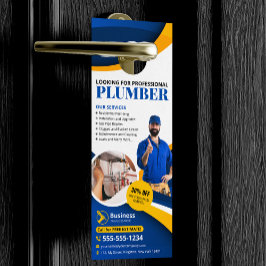 Beruflicher Klempner Klempner Unternehmer blau Türanhänger