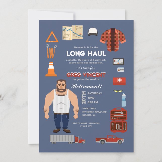 Beruflicher Lastkraftwagen Einladung (Vorderseite)