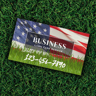 Beruflicher Lawn & Landscaping Service US-Flagge Visitenkarte