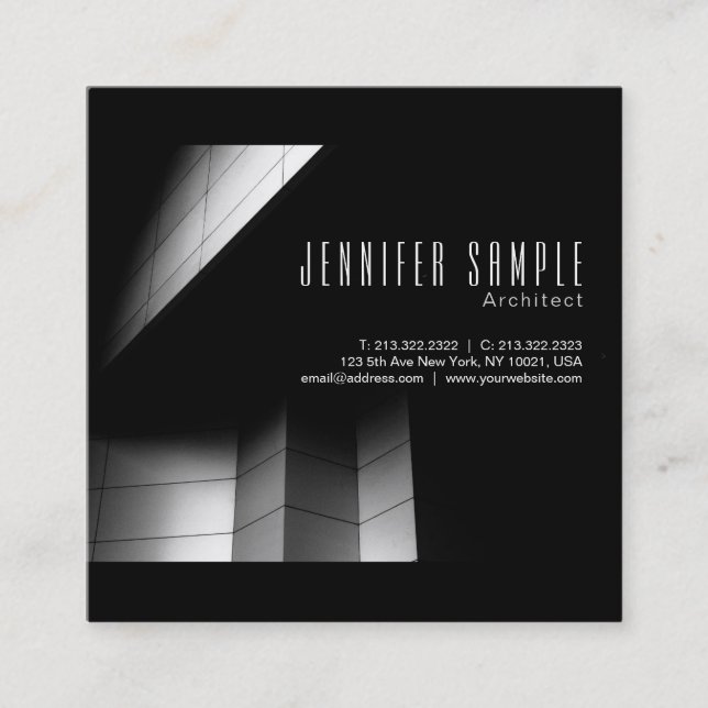 Beruflicher Luxus Architektur UV Matte Quadratische Visitenkarte (Vorderseite)