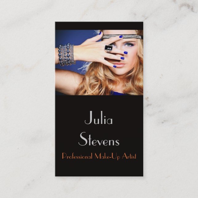 Beruflicher Make-upkünstler, Visitenkarte (Vorderseite)