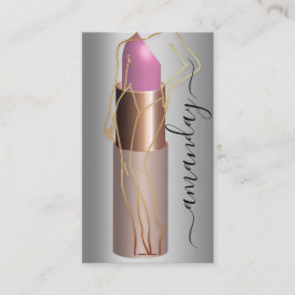 Beruflicher Makeup Body Lipstick QR-Code grau Visitenkarte