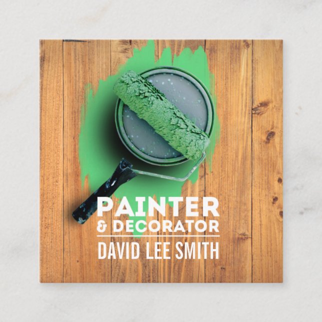Beruflicher Maler und Dekorator Quadratische Visitenkarte (Vorderseite)