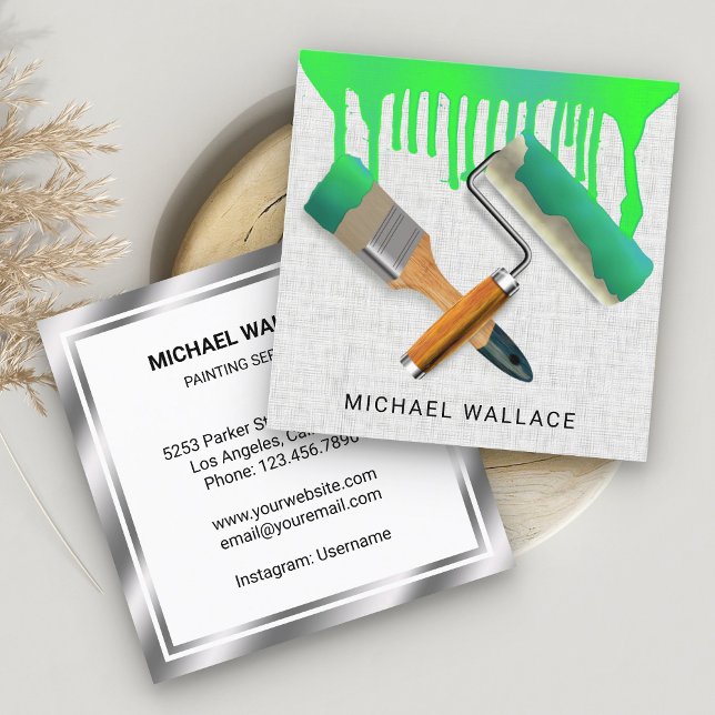 Beruflicher Malerstift für die Druckfarbe Quadratische Visitenkarte (Von Creator hochgeladen)