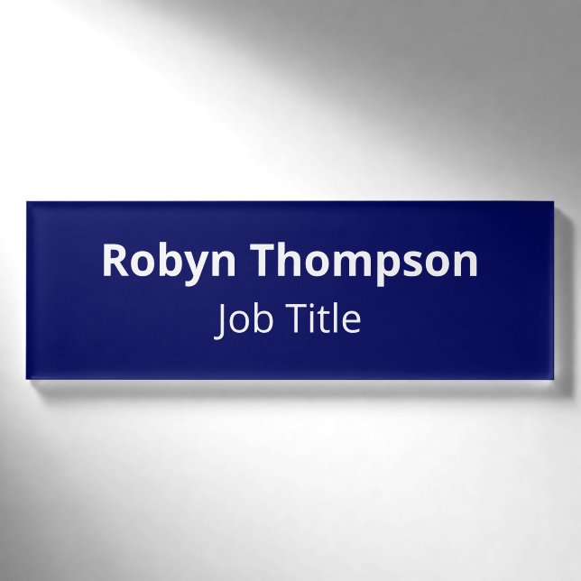Beruflicher Markenname Magnetic Navy Blue Namenschild (Vorderseite)