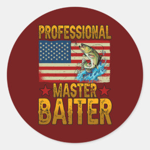 Beruflicher Master Baiter Fisherman American Runder Aufkleber