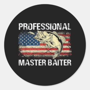Beruflicher Master Baiter Retro American Flag Runder Aufkleber