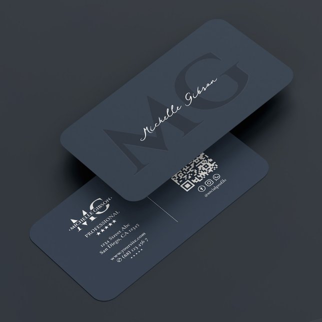 Beruflicher Minimal-Kohleblau Visitenkarte (Professional Minimal Charcoal Blue Business Card
)