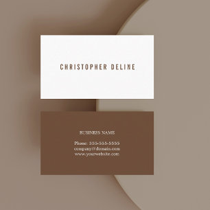 Beruflicher Minimaler Dunkelbraun-Weißer Berater Visitenkarte