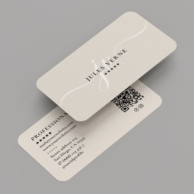 Beruflicher Minimaler Marketing Monogramm Sand Visitenkarte (Professional Minimal Marketing Monogram Sand Business Card
)