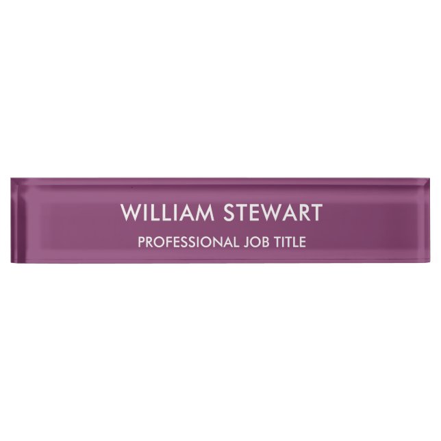 Beruflicher Minimalistischer Berry Mitarbeiter Namensplakette (Vorderseite)