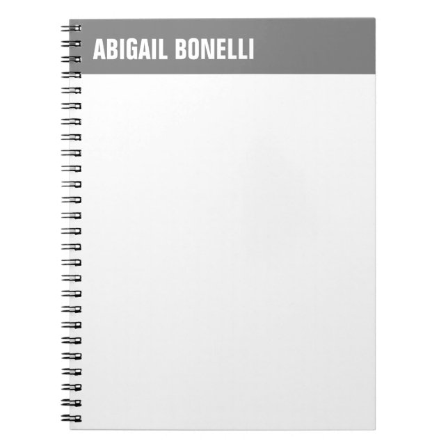 Beruflicher minimalistischer, feiner hellgrau notizblock (Vorderseite)