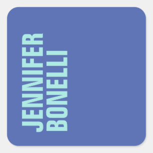 Beruflicher minimalistischer, fett blauer Name Quadratischer Aufkleber