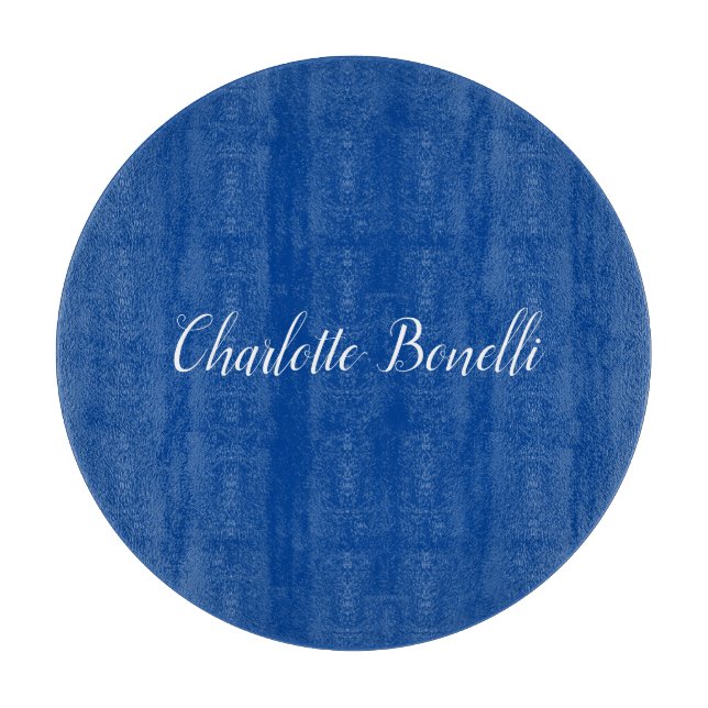 Beruflicher Minimalistischer Handschriftname Blau Schneidebrett (Vorderseite)