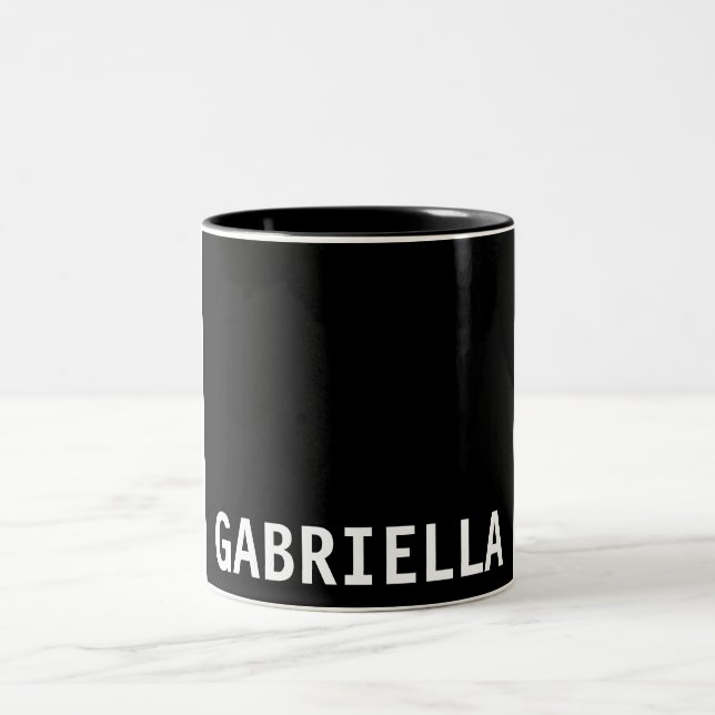 Beruflicher minimalistischer individuelle Name Sch Zweifarbige Tasse (Mittel)