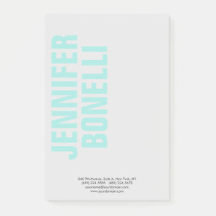 Beruflicher minimalistischer moderner blauer Name Post-it Klebezettel