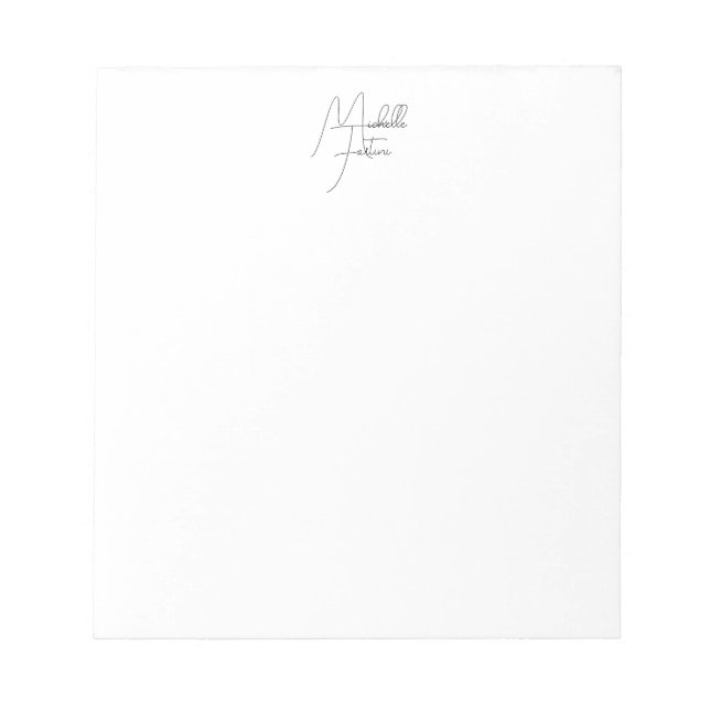 Beruflicher minimalistischer moderner Handschrifte Notizblock (Vorderseite)