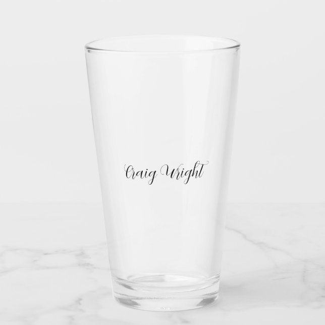Beruflicher Minimalistischer Name Personalisiert Glas (Vorderseite)
