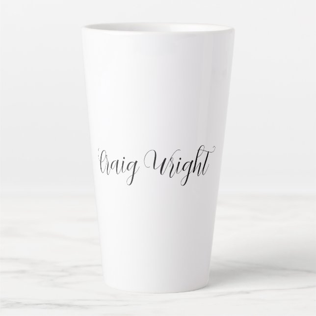 Beruflicher Minimalistischer Name Personalisiert Milchtasse (Vorderseite)