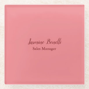 Beruflicher Minimalistischer Name Persönlich Glasuntersetzer