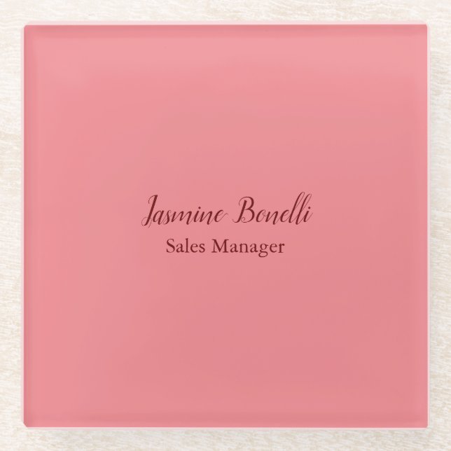 Beruflicher Minimalistischer Name Persönlich Glasuntersetzer (Vorderseite)