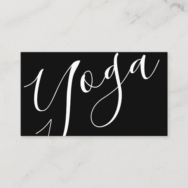 Beruflicher, moderner Black Yoga Instructor Visitenkarte (Vorderseite)