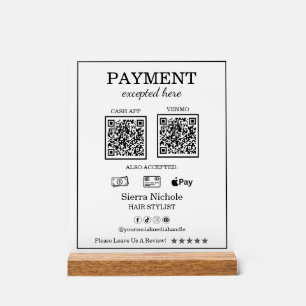 Beruflicher moderner Friseurstylist QR Code Paymen Acrylschild