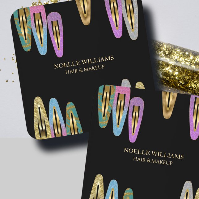 Beruflicher moderner Glitzer Frisur Stylistin Getränkeuntersetzer (Von Creator hochgeladen)