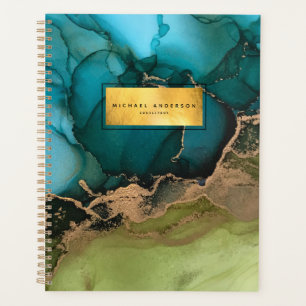 Beruflicher moderner Gold Black Aquamarin Planner Planer