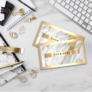Beruflicher, moderner Goldrahmen Grau-Marmor Visitenkarte