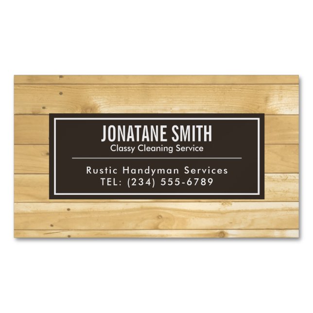 Beruflicher, moderner Holzkörner Magnetische Visitenkarte (Vorderseite)