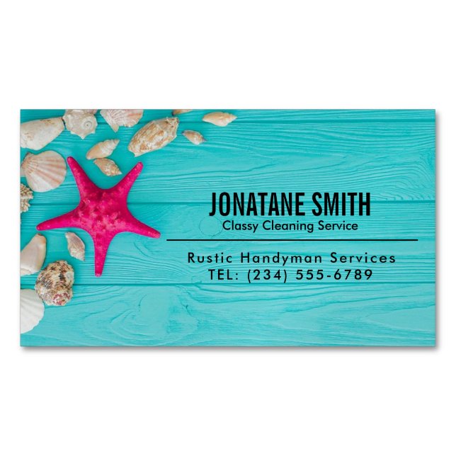 Beruflicher, moderner Holzkörner Magnetische Visitenkarte (Vorderseite)