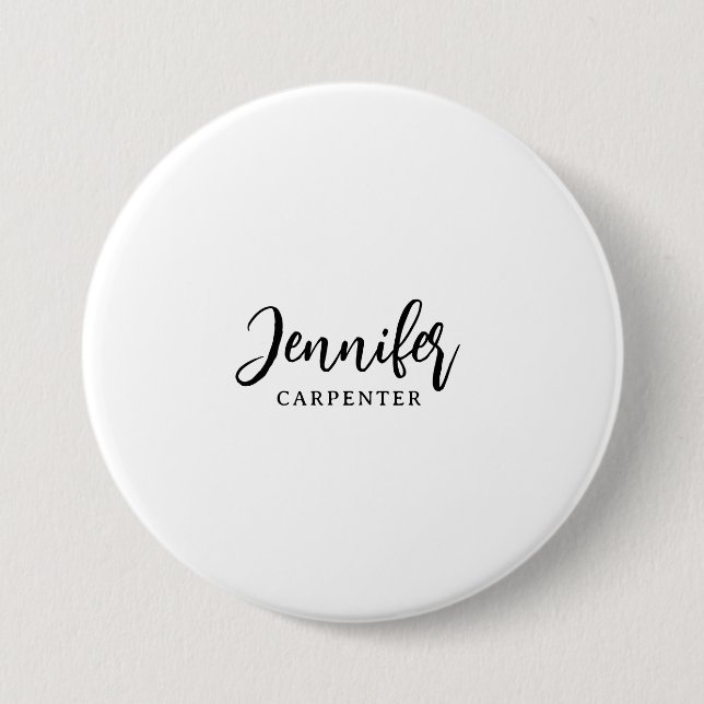 Beruflicher, moderner Minimalname Button (Vorderseite)