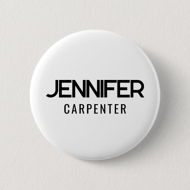 Beruflicher, moderner Minimalname Button (Vorderseite)