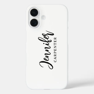 Beruflicher, moderner Minimalname iPhone 16 Hülle