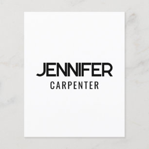 Beruflicher, moderner Minimalname Flyer