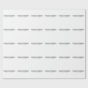 Beruflicher, moderner Minimalname Geschenkpapier