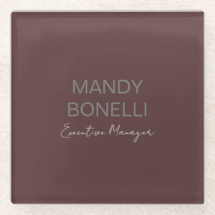 Beruflicher, moderner Minimalname Glasuntersetzer