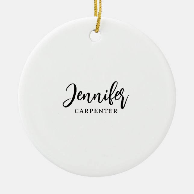 Beruflicher, moderner Minimalname Keramik Ornament (Vorne)
