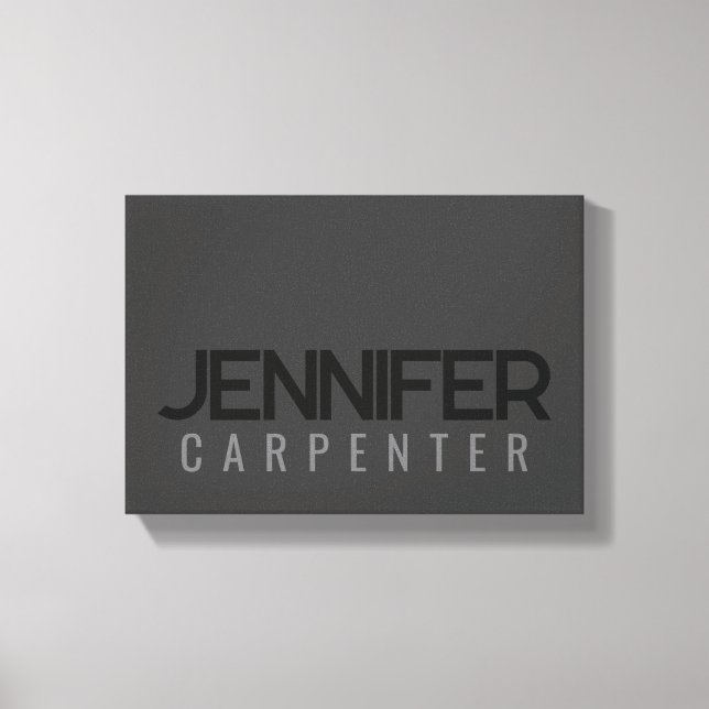 Beruflicher, moderner Minimalname Leinwanddruck (Vorderseite)
