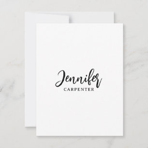 Beruflicher, moderner Minimalname Mitteilungskarte